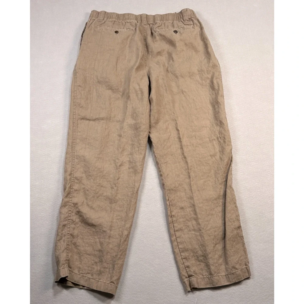 Caribbean 100% Linen Drawstring Pants Men's Elastic Waist Size 38x30